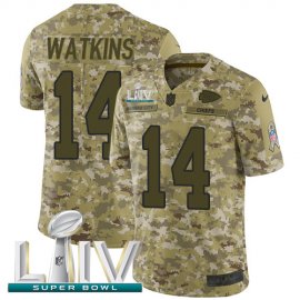 Nike Kansas City Chiefs #14 Sammy Watkins Camo Super Bowl LIV 2020 Mens Stitched NFL Limited 2018 Salute To Service Jersey