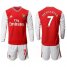 Arsenal #7 Mkhitaryan Red Home Long Sleeves Soccer Club Jersey