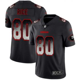 Nike San Francisco 49ers #80 Jerry Rice Black Mens Stitched NFL Vapor Untouchable Limited Smoke Fashion Jersey