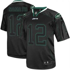 Nike New York Jets #12 Joe Namath Lights Out Black Mens Stitched NFL Elite Jersey