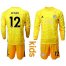 Leicester City #12 Ward Yellow Goalkeeper Long Sleeves Kid Soccer Club Jersey