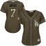 Los Angeles Dodgers #7 Julio Urias Green Salute to Service Womens Stitched MLB Jersey