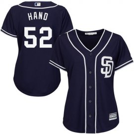 San Diego Padres #52 Brad Hand Navy Blue Alternate Womens Stitched MLB Jersey
