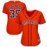 Houston Astros #35 Justin Verlander Orange Alternate Womens Stitched MLB Jersey