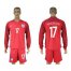 England #17 Henderson Away Long Sleeves Soccer Country Jersey