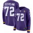 Nike Minnesota Vikings #72 Ezra Cleveland Purple Team Color Womens Stitched NFL Limited Therma Long Sleeve Jersey