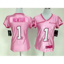 Nike Carolina Panthers #1 Cam Newton New Pink Womens Be Luvd Stitched NFL Elite Jersey