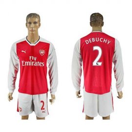 Arsenal #2 Debuchy Red Home Long Sleeves Soccer Club Jersey
