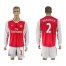 Arsenal #2 Debuchy Red Home Long Sleeves Soccer Club Jersey
