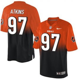 Nike Cincinnati Bengals #97 Geno Atkins Orange/Black Mens Stitched NFL Elite Fadeaway Fashion Jersey