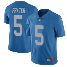 Nike Detroit Lions #5 Matt Prater Blue Throwback Mens Stitched NFL Vapor Untouchable Limited Jersey