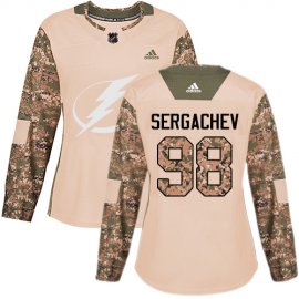 Adidas Tampa Bay Lightning #98 Mikhail Sergachev Camo Authentic 2017 Veterans Day Womens Stitched NHL Jersey