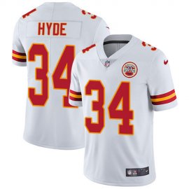 Nike Kansas City Chiefs #34 Carlos Hyde White Mens Stitched NFL Vapor Untouchable Limited Jersey