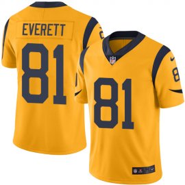 Nike Los Angeles Rams #81 Gerald Everett Gold Mens Stitched NFL Limited Rush Jersey