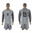 England #13 Heaton Grey Goalkeeper Long Sleeves Soccer Country Jersey