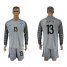 England #13 Heaton Grey Goalkeeper Long Sleeves Soccer Country Jersey