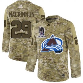 Adidas Colorado Avalanche #29 Nathan MacKinnon Camo 2022 Stanley Cup Champions Authentic Stitched NHL Jersey Mens