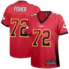 Nike Kansas City Chiefs #72 Eric Fisher Red Team Color Womens Stitched NFL Elite Drift Fashion Jersey