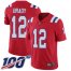 Nike New England Patriots #12 Tom Brady Red Alternate Mens Stitched NFL 100th Season Vapor Limited Jersey