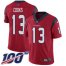 Nike Houston Texans #13 Brandin Cooks Red Alternate Mens Stitched NFL 100th Season Vapor Untouchable Limited Jersey