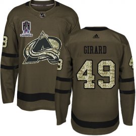 Adidas Colorado Avalanche #49 Samuel Girard Green 2022 Stanley Cup Champions Salute To Service Stitched NHL Jersey Mens
