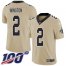 Nike New Orleans Saints #2 Jameis Winston Gold Mens Stitched NFL Limited Inverted Legend 100th Season Jersey
