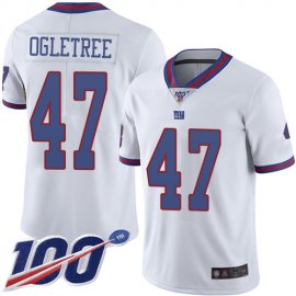 Nike New York Giants #47 Alec Ogletree White Mens Stitched NFL Limited Rush 100th Season Jersey