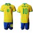 Brazil #10 Neymar Jr Home Soccer Country Jersey
