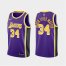 Los Angeles Lakers #34 Shaquille ONeal BLM Jersey Puprle