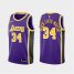 Los Angeles Lakers #34 Shaquille ONeal BLM Jersey Puprle