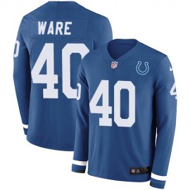 Nike Indianapolis Colts #40 Spencer Ware Royal Blue Team Color Mens Stitched NFL Limited Therma Long Sleeve Jersey