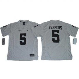 Youth Michigan Wolverines #5 Jabrill Peppers Gridiron Gray II Jordan Brand Stitched NCAA Jersey
