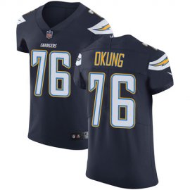 Nike Los Angeles Chargers #76 Russell Okung Navy Blue Team Color Mens Stitched NFL Vapor Untouchable Elite Jersey