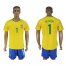Brazil #1 Alisson Home Soccer Country Jersey