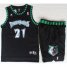 Minnesota Timberwolves 21 Kevin Garnett Black Hardwood Classics Revolution 30 NBA Jersey Short Suits Cheap
