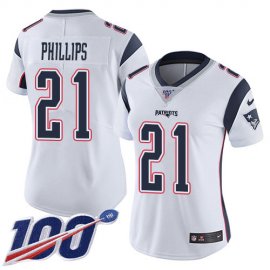 Nike New England Patriots #21 Adrian Phillips White Womens Stitched NFL 100th Season Vapor Untouchable Limited Jersey