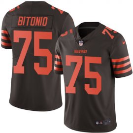 Nike Cleveland Browns #75 Joel Bitonio Brown Mens Stitched NFL Limited Rush Jersey
