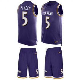 Nike Baltimore Ravens #5 Joe Flacco Purple Team Color Mens Stitched NFL Limited Tank Top Suit Jersey
