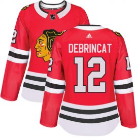 Adidas Chicago Blackhawks #12 Alex DeBrincat Red Home Authentic Womens Stitched NHL Jersey