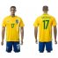 Brazil #17 Gustavo Home Soccer Country Jersey