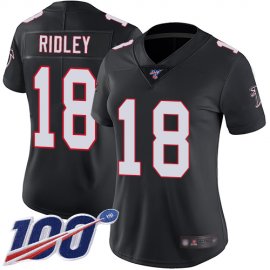 Nike Atlanta Falcons #18 Calvin Ridley Black Alternate Womens Stitched NFL 100th Season Vapor Limited Jersey