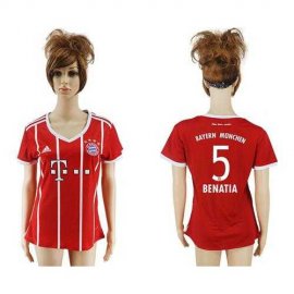 Womens Bayern Munchen #5 Benatia Home Soccer Club Jersey