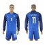 France #11 Martial Home Long Sleeves Soccer Country Jersey
