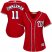 Washington Nationals #11 Ryan Zimmerman Red Alternate Womens Stitched MLB Jersey