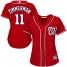 Washington Nationals #11 Ryan Zimmerman Red Alternate Womens Stitched MLB Jersey