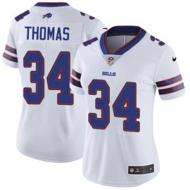 Nike Buffalo Bills #34 Thurman Thomas White Womens Stitched NFL Vapor Untouchable Limited Jersey