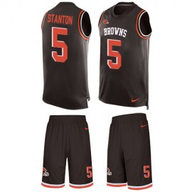 Nike Cleveland Browns #5 Drew Stanton Brown Team Color Mens Stitched NFL Limited Tank Top Suit Jersey