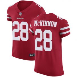 Nike San Francisco 49ers #28 Jerick McKinnon Red Team Color Mens Stitched NFL Vapor Untouchable Elite Jersey