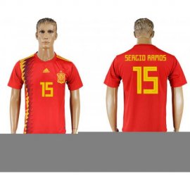 Spain #15 SERGIO RAMOS Home 2018 FIFA World Cup Soccer Jersey