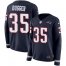 Nike New England Patriots #35 Kyle Dugger Navy Blue Team Color Womens Stitched NFL Limited Therma Long Sleeve Jersey